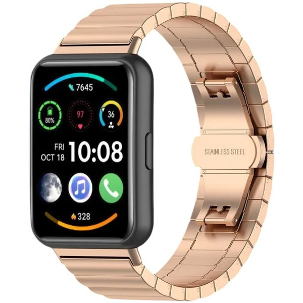 Ремешок Bingo Stainless Strips для HUAWEI Watch FIT 2 Classic/Active/Elegant (розовое золото)