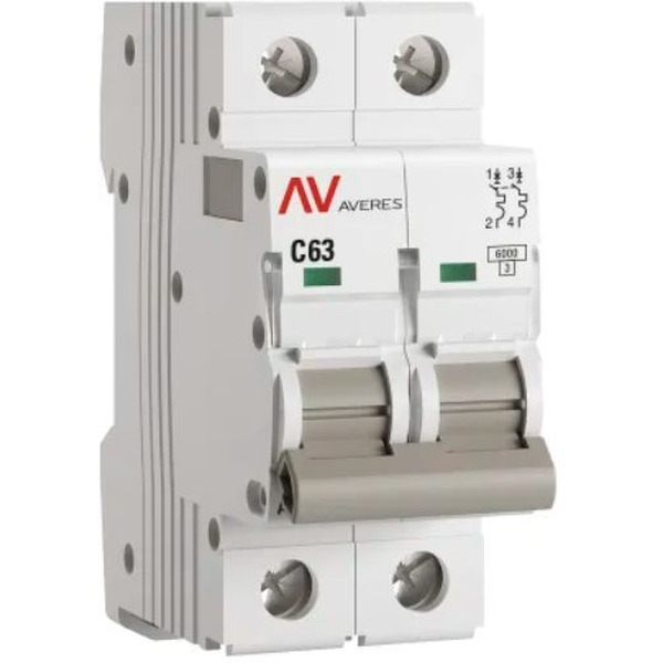 Выключатель автоматический EKF Averes AV-6 2P 63A (C) 6kA