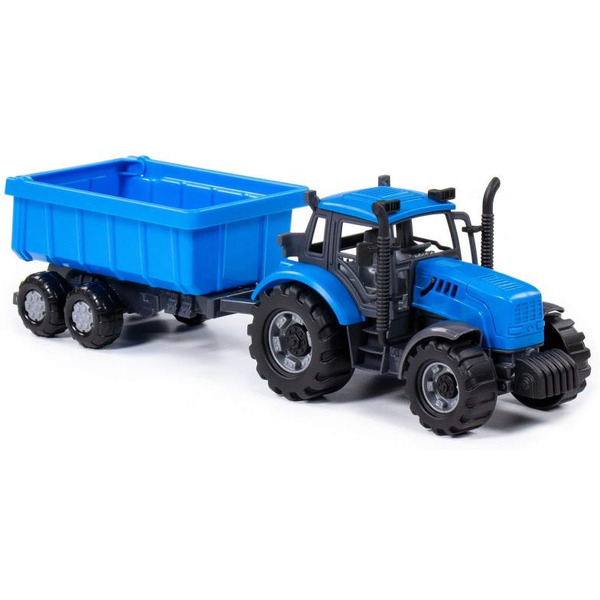 Трактор Полесье Прогресс с прицепом 91277 (синий)