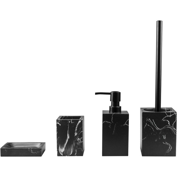 Набор аксессуаров для ванной Perfecto Linea Marble 35-000115 (черный)