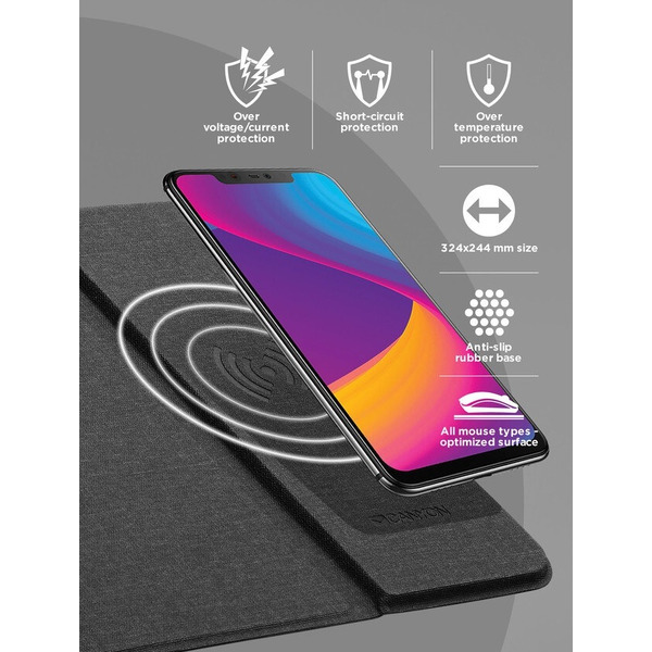 Коврик для мыши с беспроводной зарядкой CANYON CNS-CMPW4