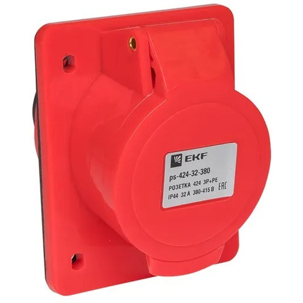 Розетка стационарная внутренняя EKF 424 3Р+РЕ 32А 380В IP44 PROxima