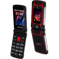 Мобильный телефон Maxvi E 10 (черный/красный)