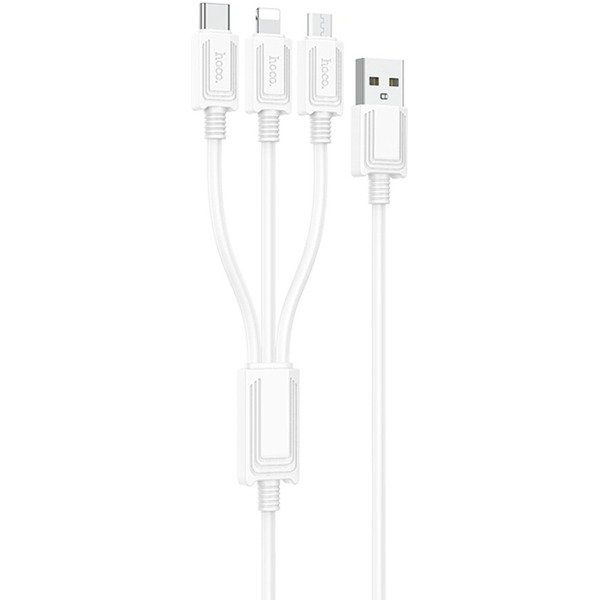 Кабель Hoco X74 USB Type-A - microUSB/USB Type-C/Lightning (1 м, белый)