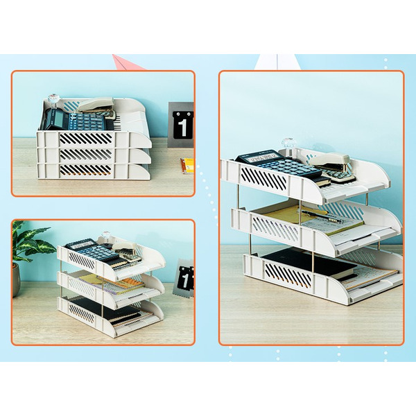 Лоток для бумаг горизонтальный DELI 9217GRAY