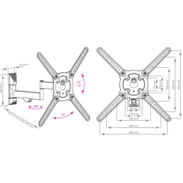 Кронштейн для телевизора Kromax ATLANTIS-15 (черный)