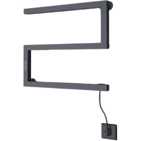 Полотенцесушитель Granula Квадро Снейк 43x50 (терморегулятор, черный матовый)