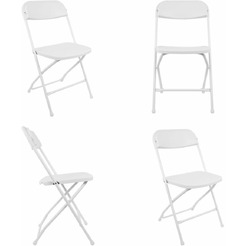 Стулья складные BRABIX Golf CF-002 (КОМПЛЕКТ 4 шт., белый каркас, пластик белый) 533031