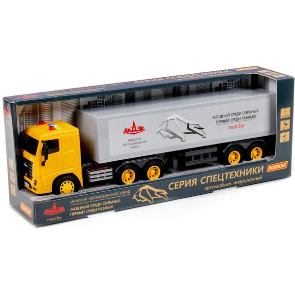 Грузовик Полесье МАЗ автомобиль-тягач с полуприцепом инерционный 94124