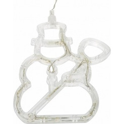 Фигура светодиодная "Снеговик" на присоске с подвесом, БЕЛЫЙ БЕЛЫЙ NEON-NIGHT