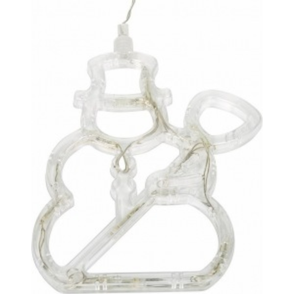 Фигура светодиодная "Снеговик" на присоске с подвесом, БЕЛЫЙ БЕЛЫЙ NEON-NIGHT