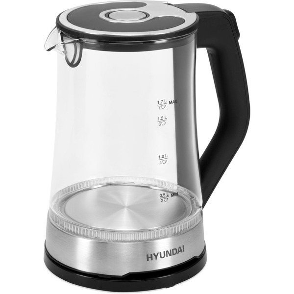 Электрический чайник Hyundai HYK-G3401 (черный/серебристый)
