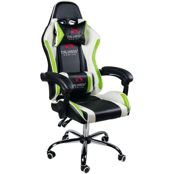 Игровое кресло Calviano Asti Ultimato (черный/белый/зеленый)