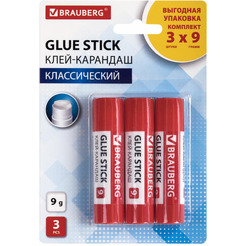 Клей-карандаш BRAUBERG 271305 (3 шт)