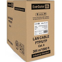 Кабель бухта ExeGate FUTP4-C6-CU-S23-IN-LSZH-OR-305-FLUKE FTP EX289279RUS