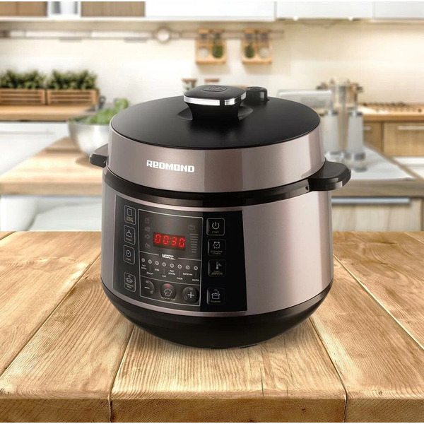 Мультиварка-скороварка REDMOND RMC-PM505 (серый-бежевый)