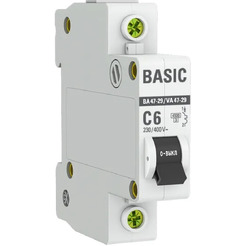 Выключатель автоматический EKF Basic ВА 47-29 1P 6А (C) 4,5кА