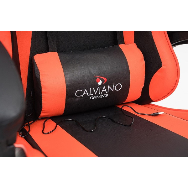 Игровое кресло Calviano 1583 (черно-красное, вибромассажное)