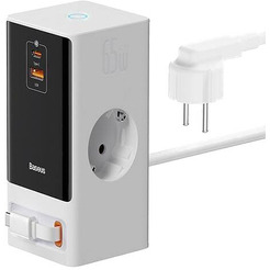 Сетевое зарядное Baseus PowerCombo Digital PowerStrip 2AC+1U+1C+Retractable-C 65W PSLR000602 (белый)