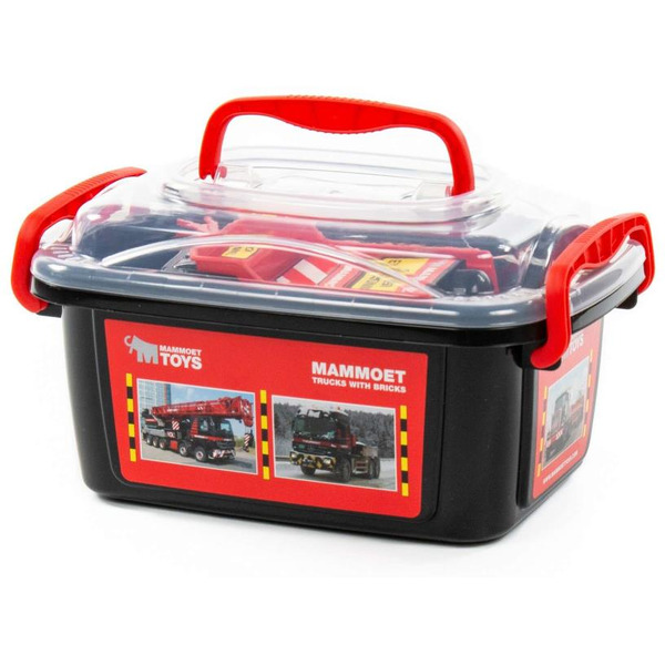 Автомобиль-самосвал Полесье 57143 215-01 MAMMOET+ автомобиль-эвакуатор + конструктор (10 элементов)