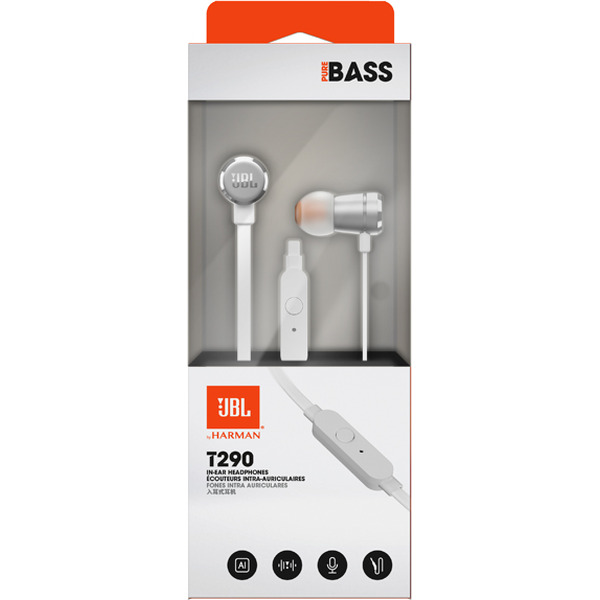 Наушники JBL T290 SIL серебристый