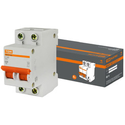 Выключатель автоматический TDM ВА 47-63 2Р 20А (C) 4.5кА SQ0218-0027