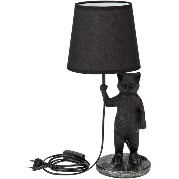 Светильник декоративный настольный REXANT 603-1018 МОБИ "Кот с зонтом" Е14, 40Вт, черный