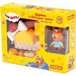 Конструктор Полесье Макси Три кота. Коржик и большие гонки 75854