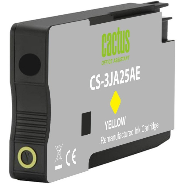 Картридж струйный Cactus CS-3JA25AE 963 желт.пигм. (11мл) для HP OfficeJet 9010/9012/9013/9014/9015/9016/9019/9020/9025