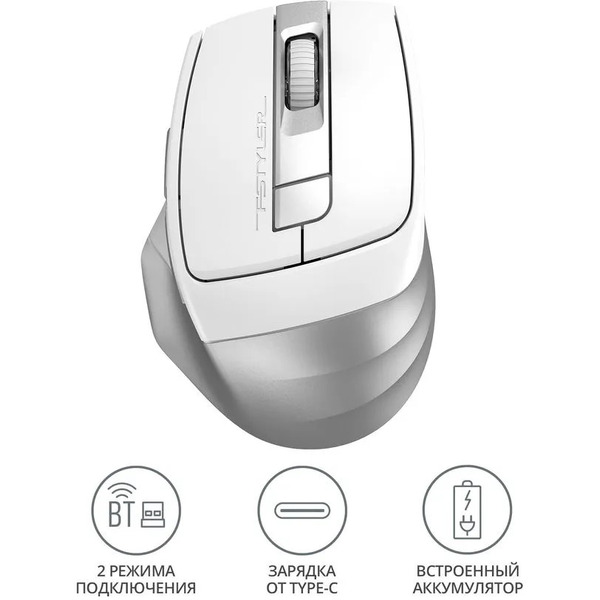 Мышь A4Tech Fstyler FB35C (белый/серый)