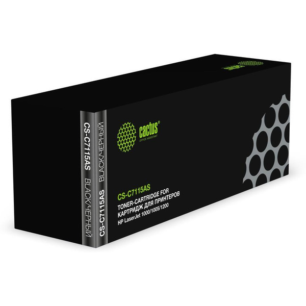 Картридж лазерный Cactus CS-C7115AS C7115A черный (2500стр.) для HP LJ 1000/1005/1200