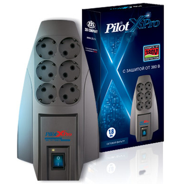 Сетевой фильтр Pilot X-Pro 1.8м (серый)