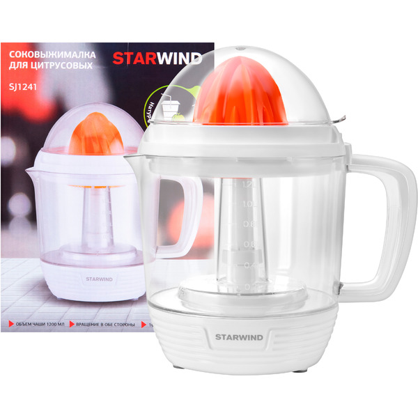 Соковыжималка Starwind SJ1241 (белый/прозрачный)