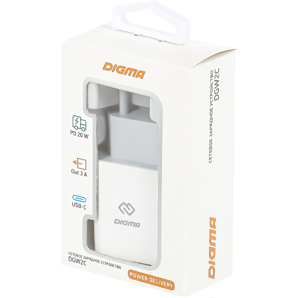 Сетевое зарядное устройство Digma DGW2C (DGW2C0F010WH)