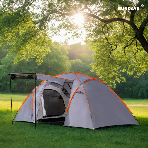 Палатка Sundays ZC-TT020-4P (2+2) (темно-серый/желтый)