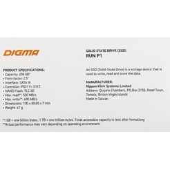 Накопитель SSD Digma DGSR2256GP13T