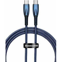 Кабель Baseus Glimmer Series Fast Charging Data Cable USB Type-C - Type-C 100W CADH000703 (1 м, синий)