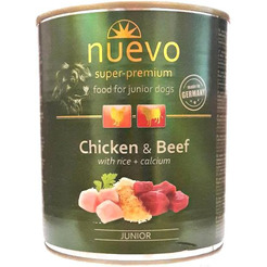 Влажный корм для собак Nuevo Junior Chicken & Beef with rice + calcium 95014 (800г)