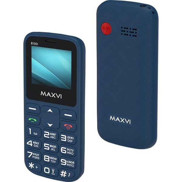 Кнопочный телефон Maxvi B100i (синий)