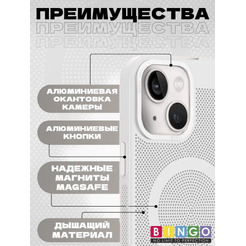 Бампер Bingo Breathable Magnetic для APPLE iPhone 16 Plus Белый