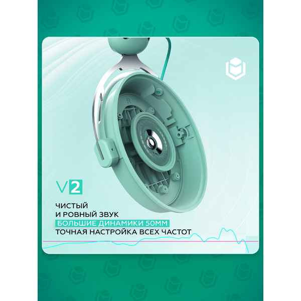 Наушники IO by Red Square Graphite v2 io326 (бирюзовый/белый)
