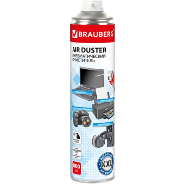 Баллон со сжатым воздухом для очистки техники 800 мл BRAUBERG 513691