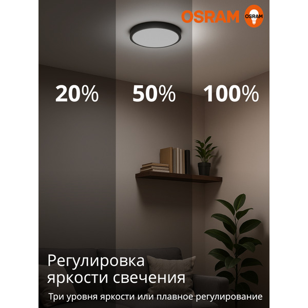 Настенно-потолочный светильник OSRAM CL RCMS 18W840 черный