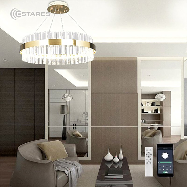 Подвесная люстра Estares Sofia 100W R-APP-500x1000-Gold/Clear-220-IP20_Ч