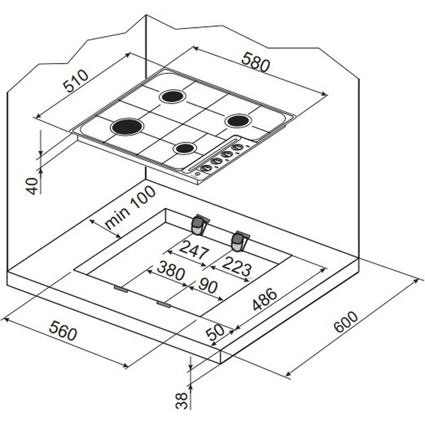 Газовая варочная панель HANSA BHGA62039