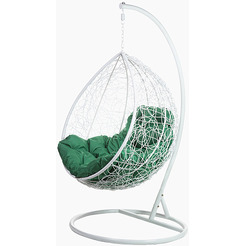 Кресло подвесное BiGarden Tropica White (зеленая подушка)