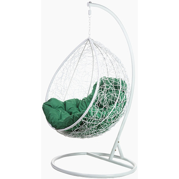 Кресло подвесное BiGarden Tropica White (зеленая подушка)