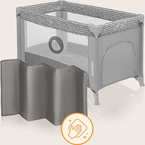 Кровать-манеж Lionelo Stefi (Grey Concrete Multicolor)