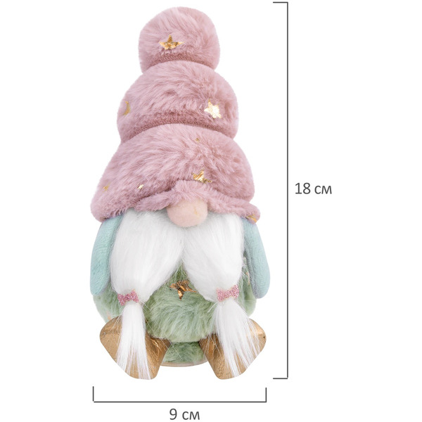 Украшение новогоднее интерьерное ЗОЛОТАЯ СКАЗКА Усатый гномик 592569