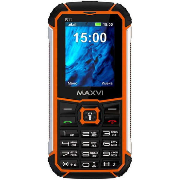 Мобильный телефон Maxvi R11 (черный/оранжевый)